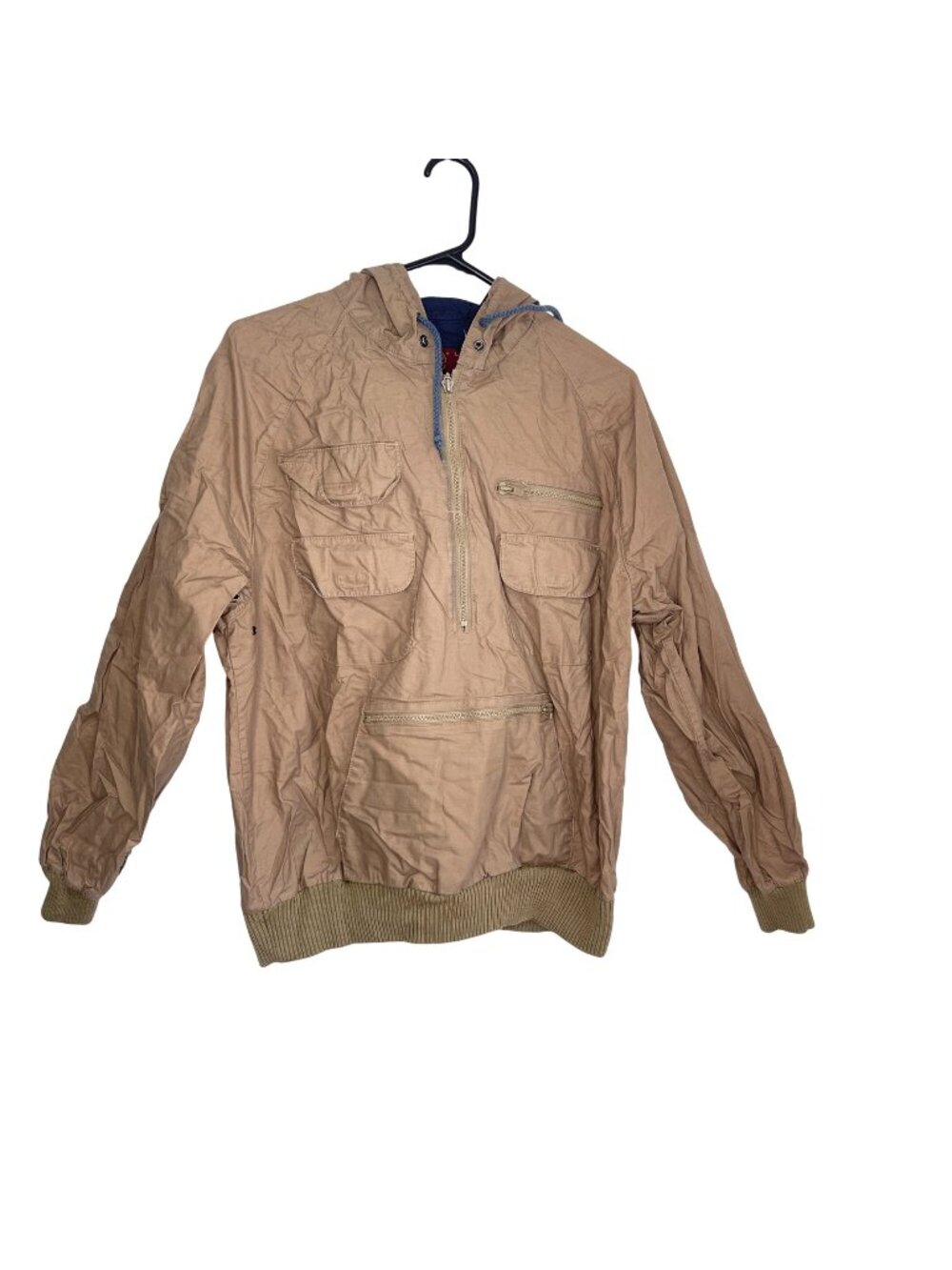Vintage 80s Jantzen Tan Beige Utility Anorak Pullover Jacket Medium